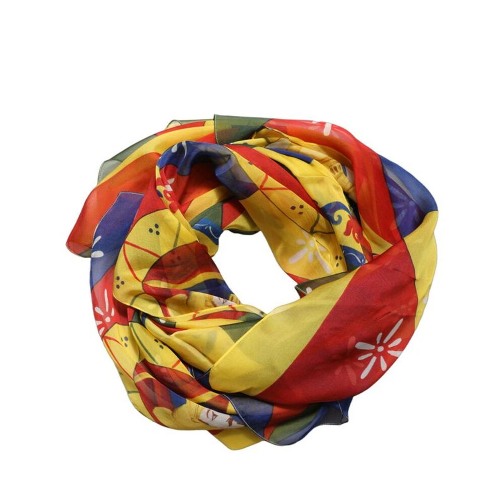 Dolce & Gabbana Multicolor Silk Printed Square Foulard Women's Scarf